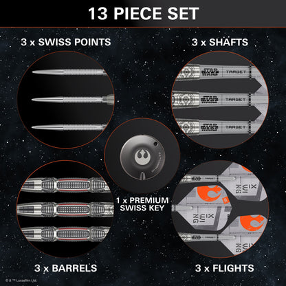 TARGET x STAR WARS - 22g - X WING - Steel Tip Swiss Point - 90% Tungsten Darts