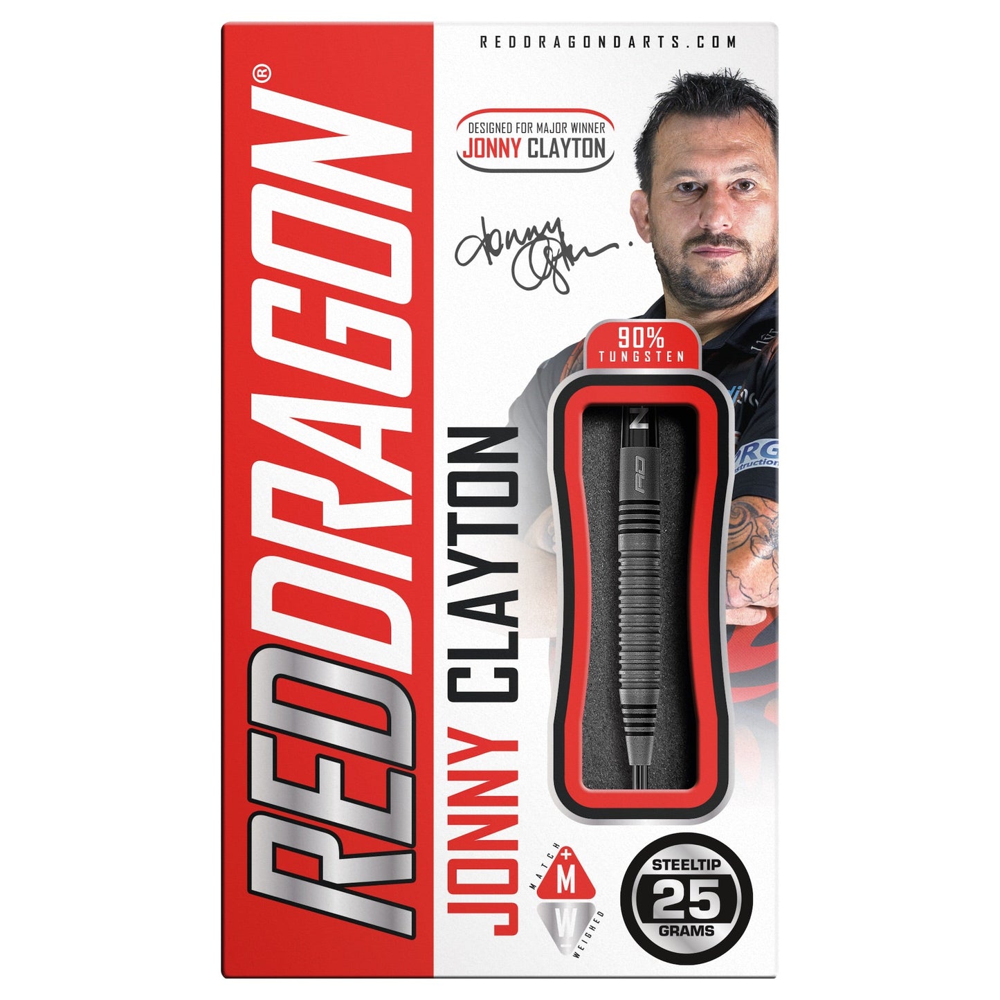 RED DRAGON - Johnny Clayton Oxide Edition Darts - 90% Tungsten - 25g