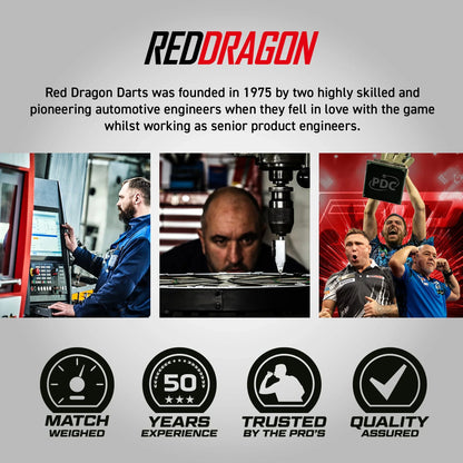 RED DRAGON - 21g AMP TAPERED Darts - 90% Tungsten