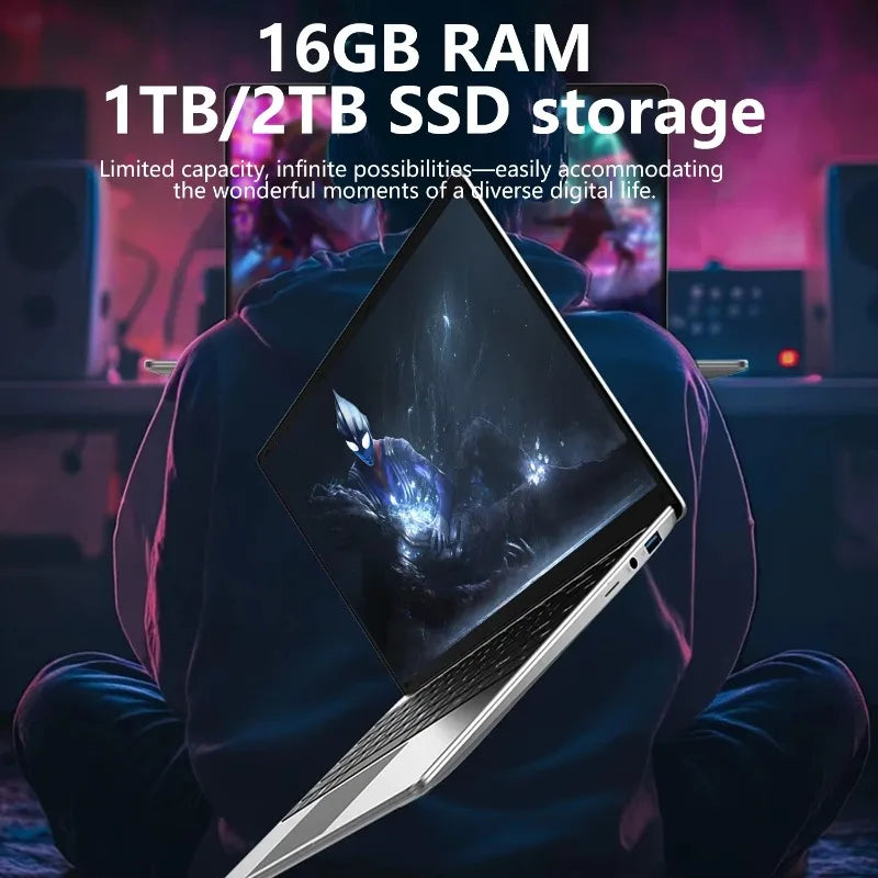 2026LENO 14.1 Inch Laptop Intel i9-9880H 32GB RAM 2TB SSD 1920*1080 FHD Display Windows 11 Gaming Office Study Portable Notebook