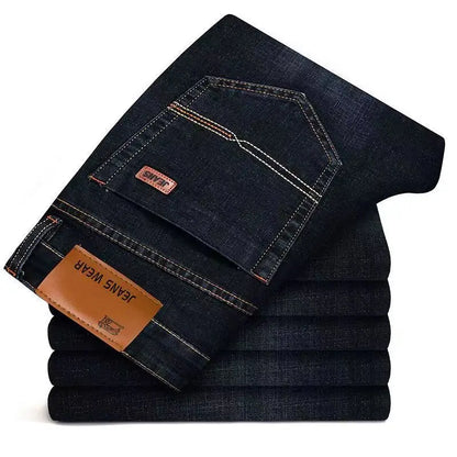 2026 new jeans for casual and versatile work men's slim fit straight leg elastic pants suitable for all seasons