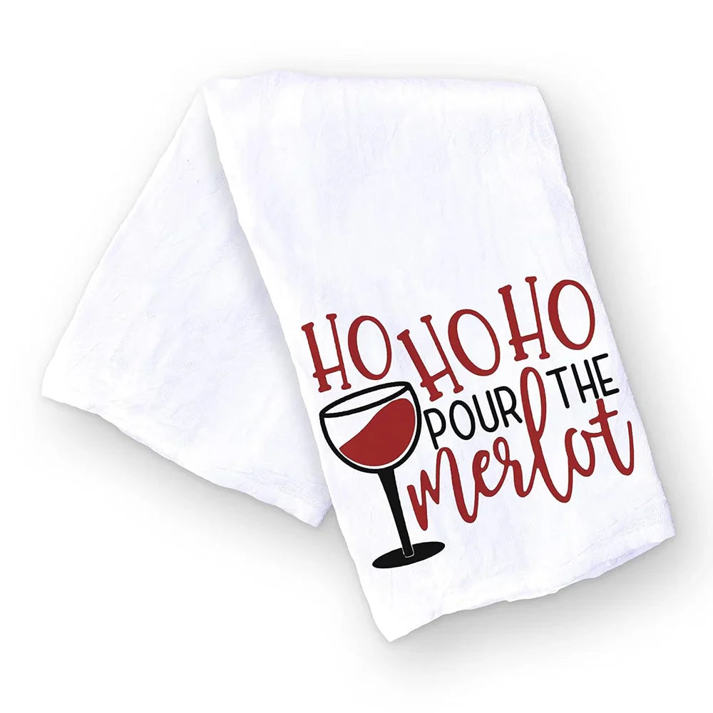 Christmas Kitchen Towel Christmas Dishwashing Hand Towel Seasons Greetings Housewarming Hostess Gift Christmas Winter Home Decor