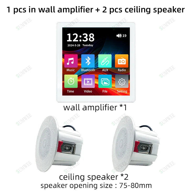 86 type touch screen Home Theater Sound System bluetooths TF AUX audio  in wall power amplifier Fm Radio Background music player