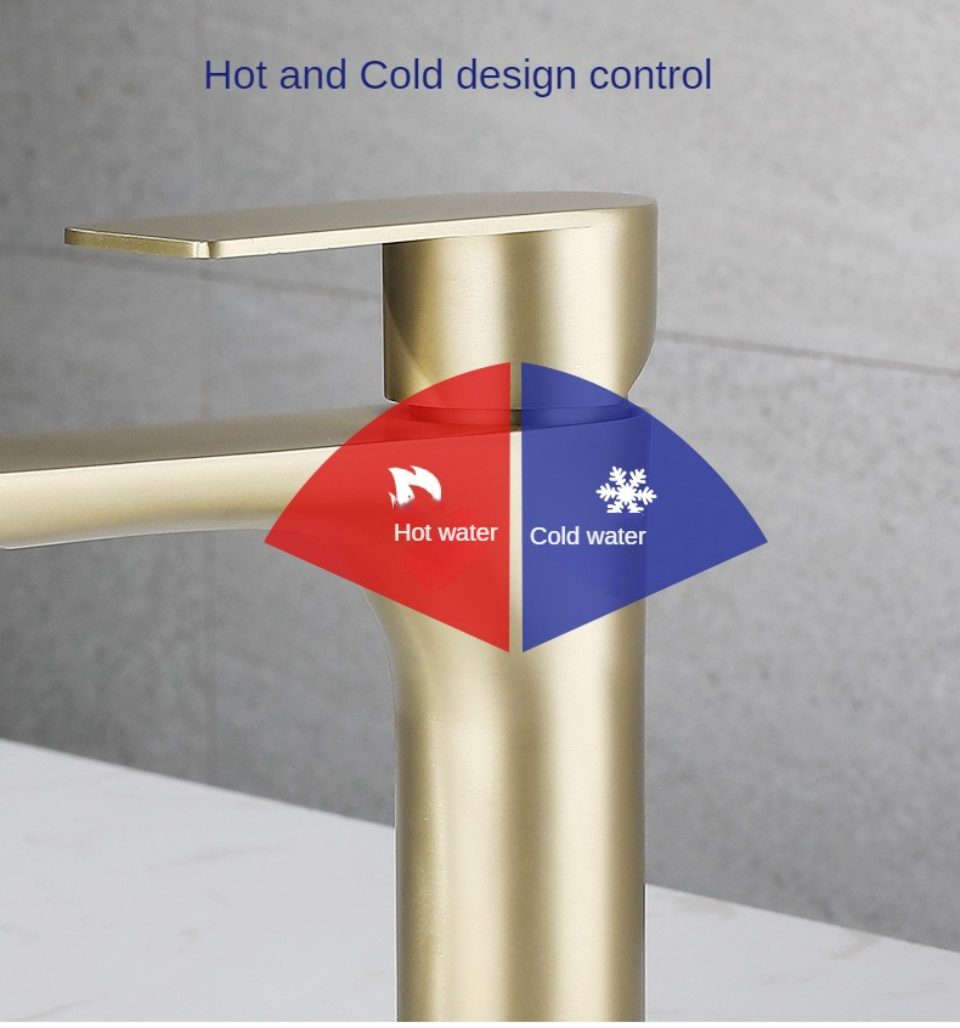 Bathroom Water Faucet Taps Cold and Hot Stainless Steel Single Hole Wash Basin Faucets Mixer Torneira Cascata Dourada