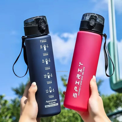 800ML/1000ML Sports Water Bottle 1L Large Capacity Men Women Summer Portable Plastic Bottle for Outdoor Travel Fitness Drinkware