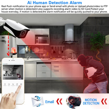 5MP Wired CCTV Analog Security Camera Outside Street Waterproof AHD Dome Video Surveillance Camera BNC XMEYE 4K 5MP AHD DVR View