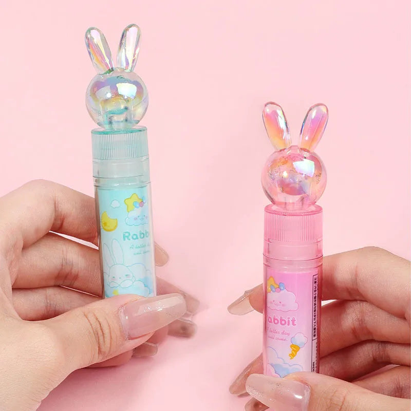 1 Piece Cute Kawaii Crystal Rabbit Lipstick Rubber Stationery School Office Supply Creative Novelty Pencil Eraser Novelty Pretty