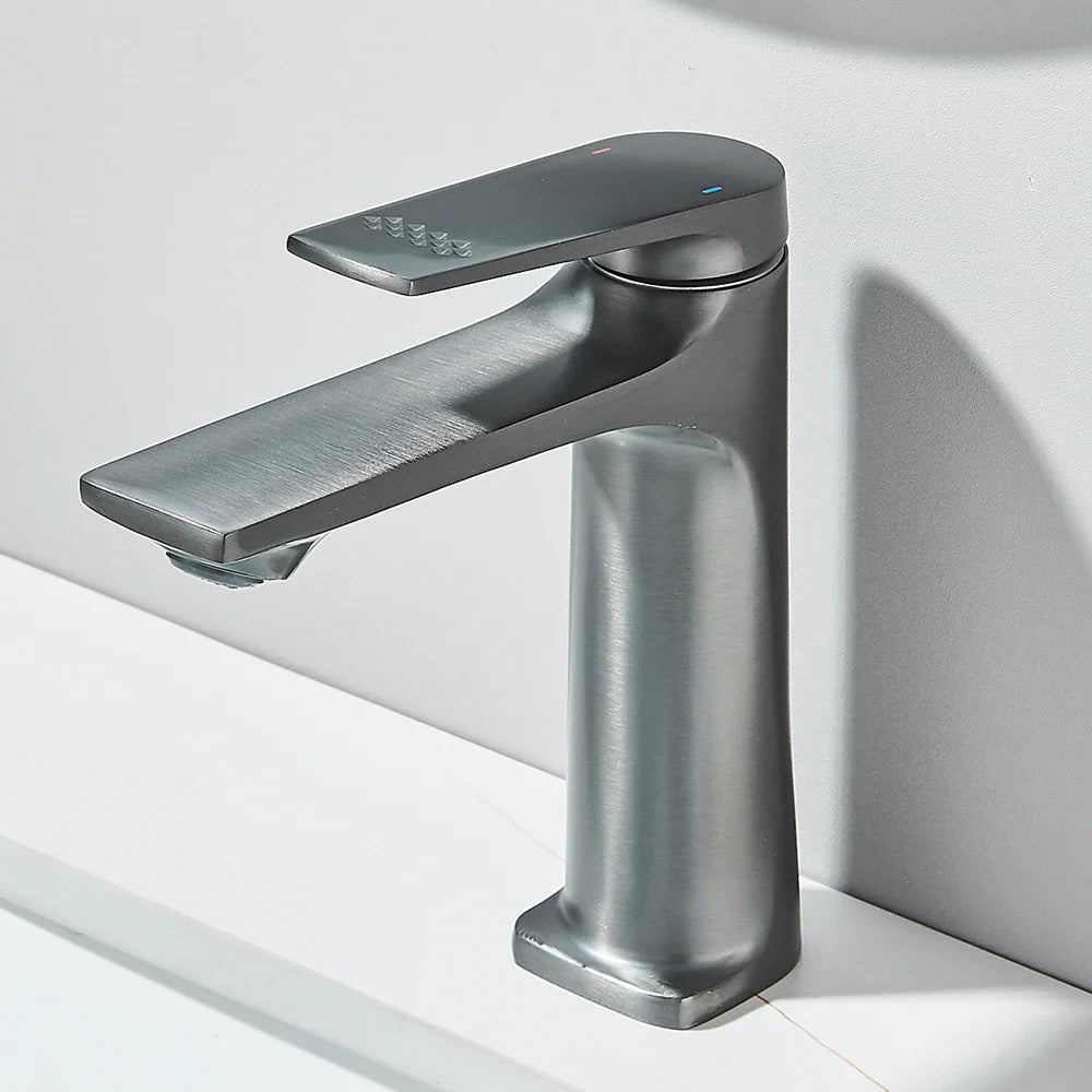 Black Bathroom Sink Faucet for Two Hole Kitchen Stainless Steel Washbasin Shower Faucet Accessories Hot & Cold Water Mixer Tap