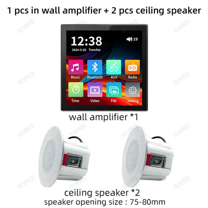 86 type touch screen Home Theater Sound System bluetooths TF AUX audio  in wall power amplifier Fm Radio Background music player
