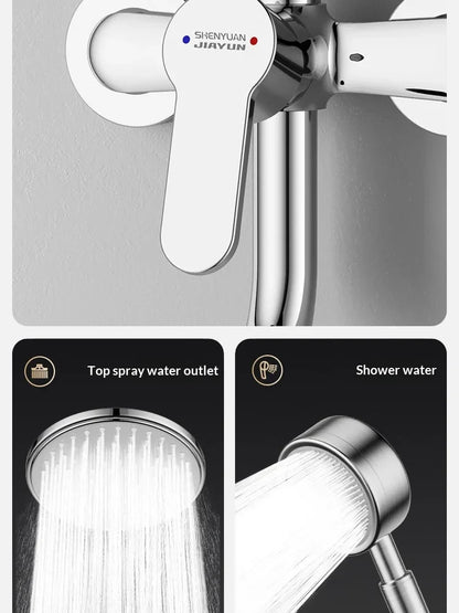 304 Stainless Steel Thermostatic Rainfall Shower Set High Pressure Wall Mounted Bathroom Mixer Tap Handheld Circular Square