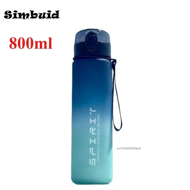 800ML/1000ML Sports Water Bottle 1L Large Capacity Men Women Summer Portable Plastic Bottle for Outdoor Travel Fitness Drinkware