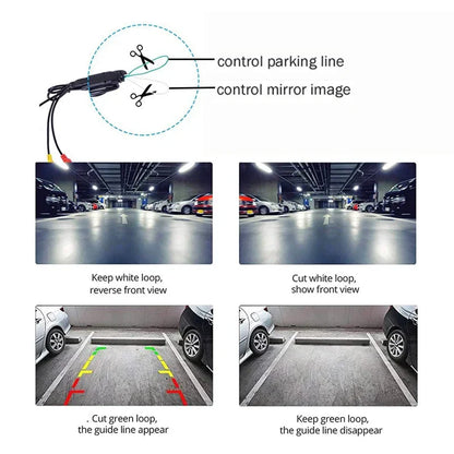 Car high-definition camera, large-angle waterproof CMOS car rear/front/side view reversing camera, rear pull-out camera