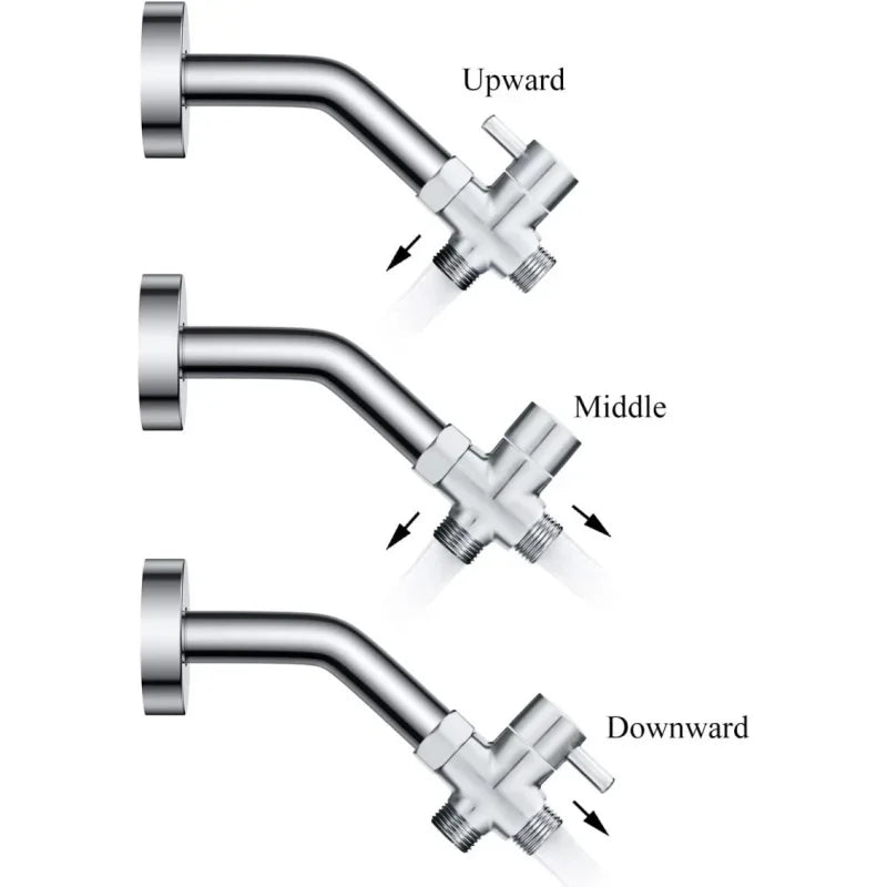 3-way G1/2 Shower Diverter Valve Water Separator Shower Tee Adapter Adjustable Faucet Switcher Bathroom Replacement Part