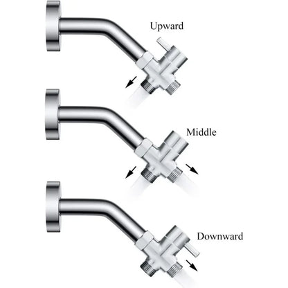 3-way G1/2 Shower Diverter Valve Water Separator Shower Tee Adapter Adjustable Faucet Switcher Bathroom Replacement Part