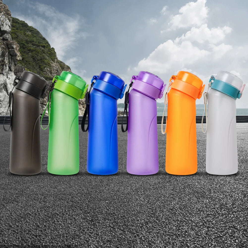 650ML Flavored Water Bottle Sports Drinking Bottle Fruit Fragrance Pods Water Cups for Outdoor Camping Gym Fitness Bottles