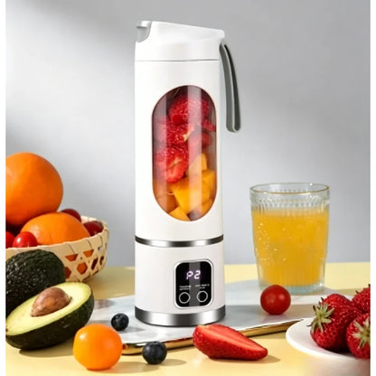 10 Blades Portable Juicer Cup, 450ml 3 Gears USB Rechargeable Blender, Ice Crusher for Shakes Smoothies Making