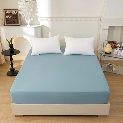 1 piece of solid color bed sheet for bedroom 100%Polyeste Elastic Band Around bedding Fitted Sheet Only (excluding pillowcases)