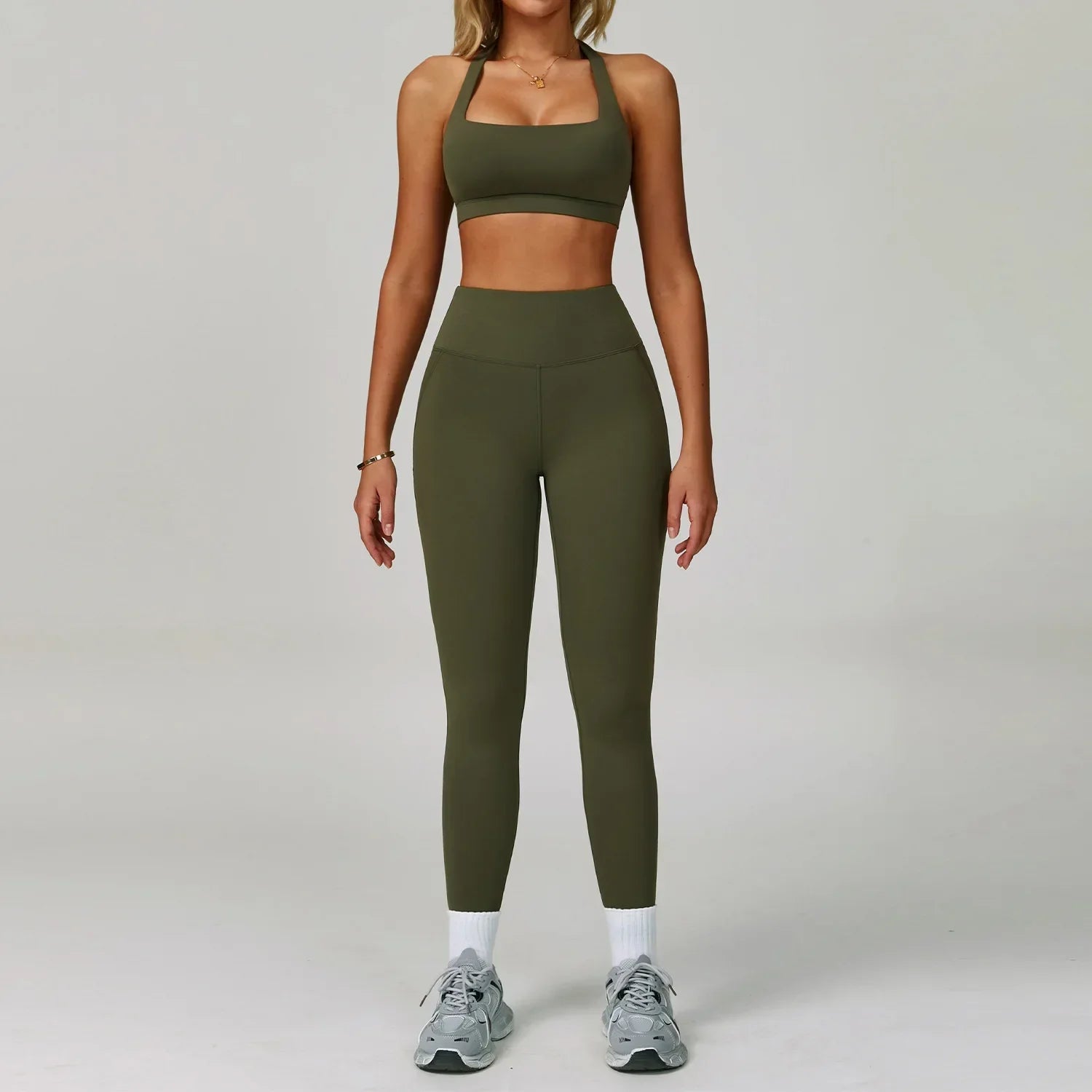 2Pcs Sets Women's Tracksuit Fitness Clothes Yoga Sets Sportswear Workout Bra High Waist Leggings Set Gym Clothing Sports Suits