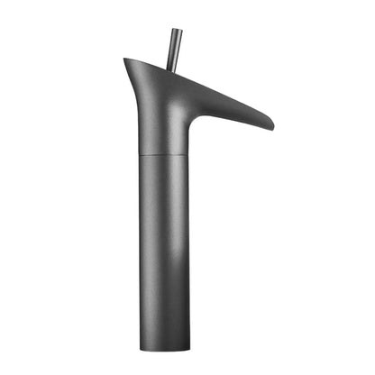 Bathroom Basin Faucet Sink Mixer Gun Grey Color Hot Cold Water Mixer Deak Mounted Waterfall Style Copper Sink Taps FR651