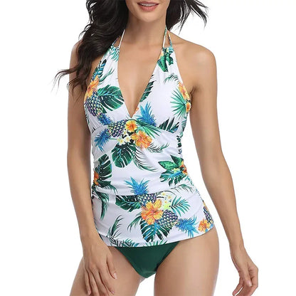 Bikini 2022 New Mujer V Neck Swimsuit Women Lace Up Swimwear Tankini Beach Bathing Suit Female Brazilian