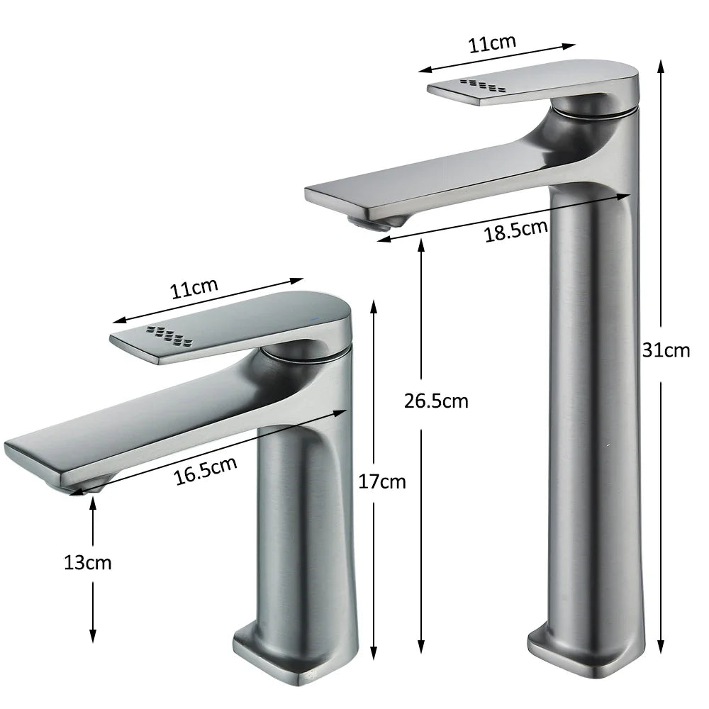 Black Bathroom Sink Faucet for Two Hole Kitchen Stainless Steel Washbasin Shower Faucet Accessories Hot & Cold Water Mixer Tap