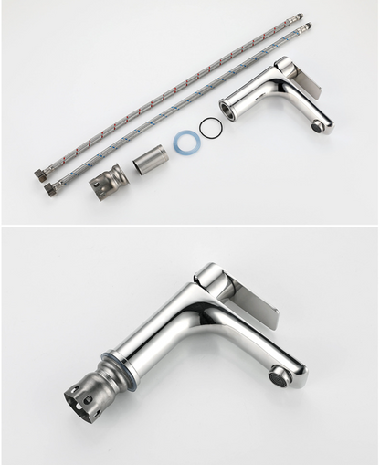 Bathroom Water Faucet Taps Cold and Hot Stainless Steel Single Hole Wash Basin Faucets Mixer Torneira Cascata Dourada