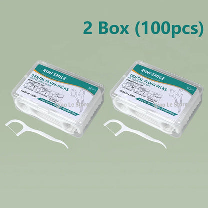 1/2/5/10 Box Portable Disposable Dental Floss Plastic Toothpick High-tension Dental Floss Stick Dental Floss Box ﻿Oral Care