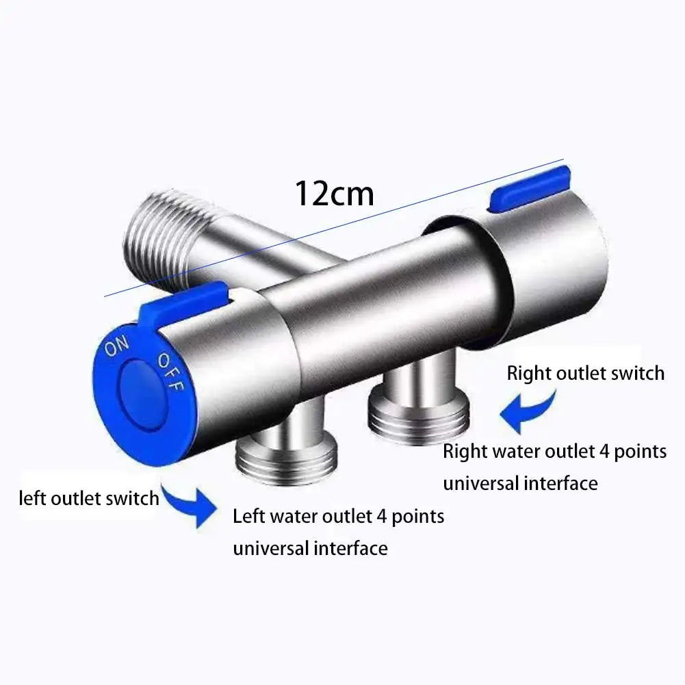 Bathroom Double  Handle Faucet  Dual Control  Stainless Steel Cold Water Faucet Bathroom Washing Machine Faucet Triangle Valve