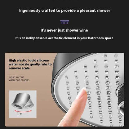 Adjustable 5 Speed Shower Head 7 inches Overhead Showerhead Liquid Silicone Water Outlet Shower for Bathroom Accessories