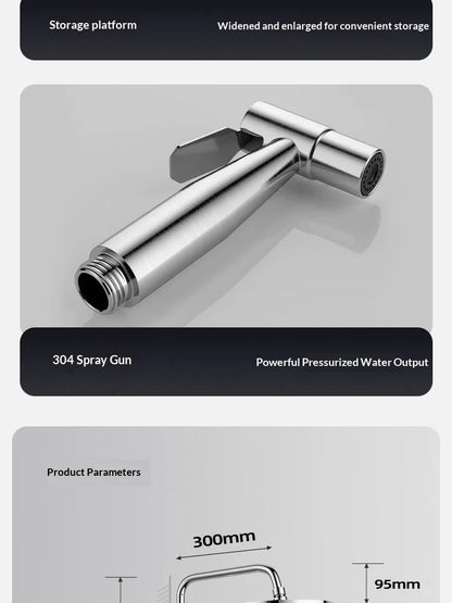 304 Stainless Steel Thermostatic Rainfall Shower Set High Pressure Wall Mounted Bathroom Mixer Tap Handheld Circular Square