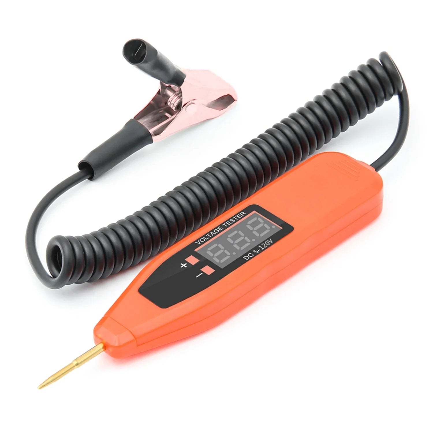 5V 120V Automotive Circuit Voltage Tester Pen Positive and Negative Pole Detection Probe Spring Wire Car Electrical Circuit Test
