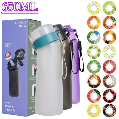 650ML Flavored Water Bottle Sports Drinking Bottle Fruit Fragrance Pods Water Cups for Outdoor Camping Gym Fitness Bottles