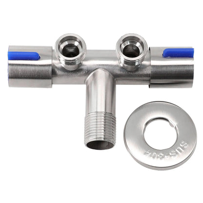 Bathroom Double  Handle Faucet  Dual Control  Stainless Steel Cold Water Faucet Bathroom Washing Machine Faucet Triangle Valve