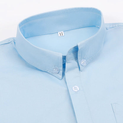 Boys Oxford Shirts Kids Light Blue School Uniform Halloween Chrtimas Easter Church Perform New Year Button Down Dress Clothes