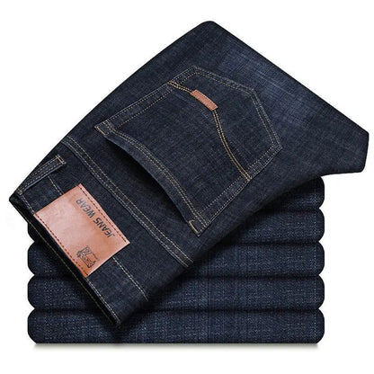 2026 new jeans for casual and versatile work men's slim fit straight leg elastic pants suitable for all seasons