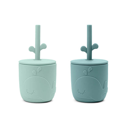 Done by Deer Wally Silicone Straw Cup 2 Pack