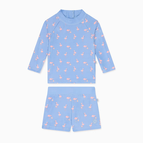Flamingo Rash Vest & Shorts Outfit
