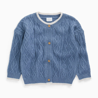 Blue Chunky Cardigan