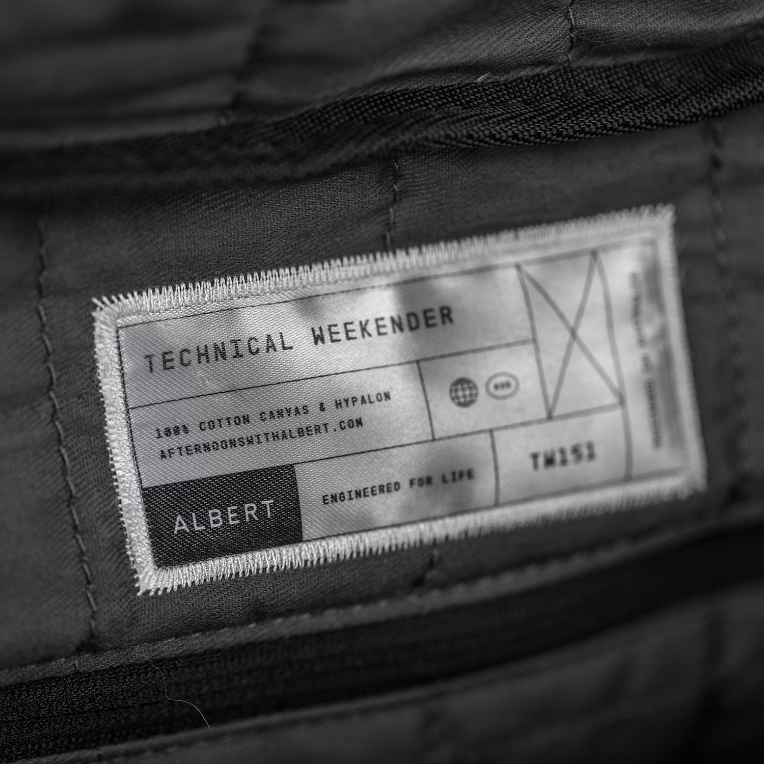 afternoons with Albert | technical weekender bag | black