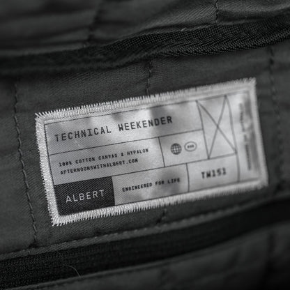 afternoons with Albert | technical weekender bag | black