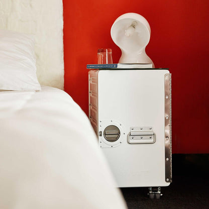 bordbar | box trolley | door hinge left + bedside equipment | white