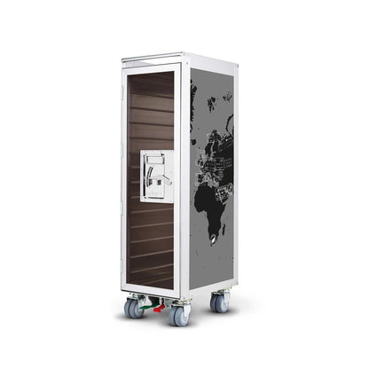 bordbar | classic trolley | OUTER TROLLEY ONLY - aluminium with transparent smoke door