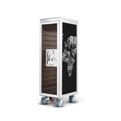 bordbar | classic trolley | OUTER TROLLEY ONLY - aluminium with transparent smoke door