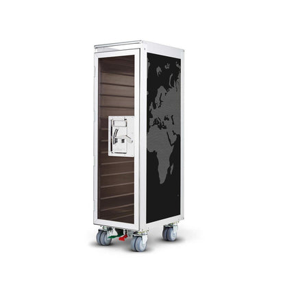 bordbar | classic trolley | OUTER TROLLEY ONLY - aluminium with transparent smoke door
