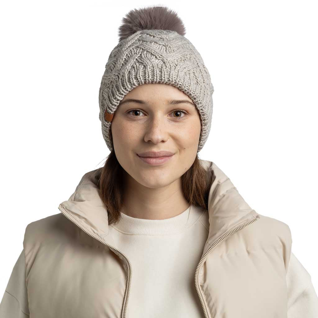 Caryn Knitted Beanie & Fleece Band