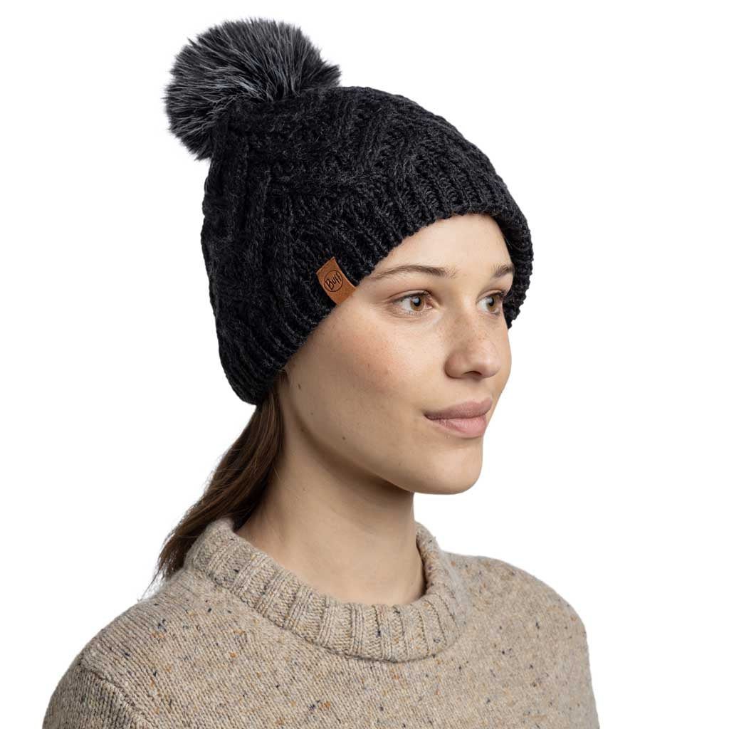 Caryn Knitted Beanie & Fleece Band