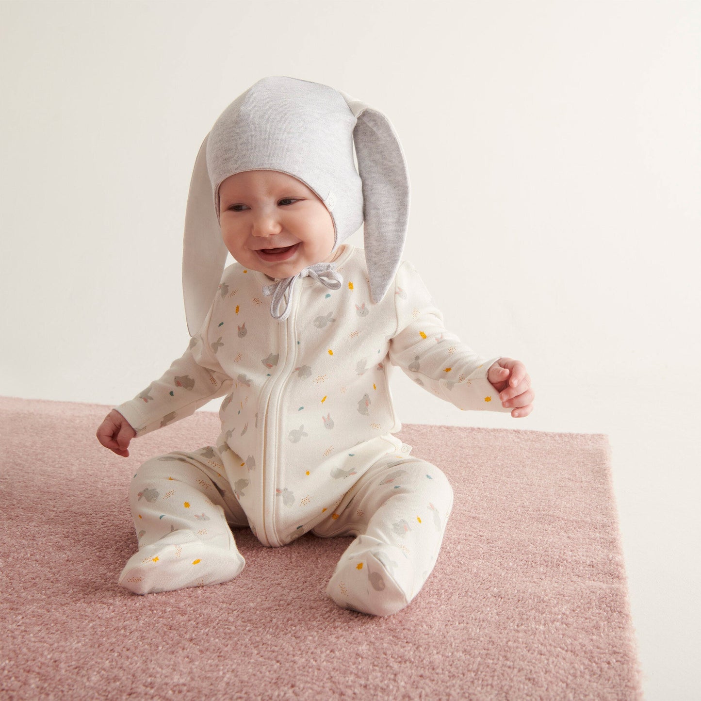 Bunny Printed Clever Zip Sleepsuit