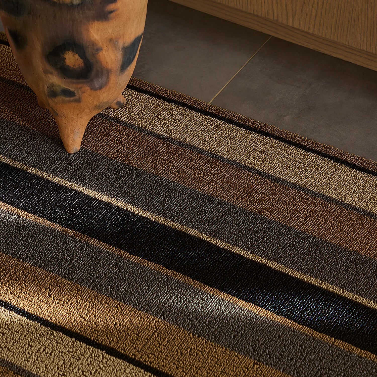 chilewich | shag runner mat 61x183cm (24x36") | bolt stripe honey