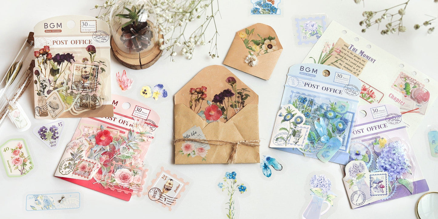 BGM Flake Sticker - Garden Post Office - Red