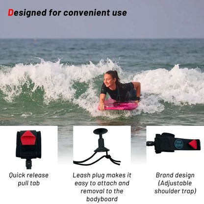 Customized Bodyboard Leash Surfboard 5ft5mm Coil Leash Wrist Cuff Leash Wave Board Premium TPU Rope for Wrist Bicep Surf Shop
